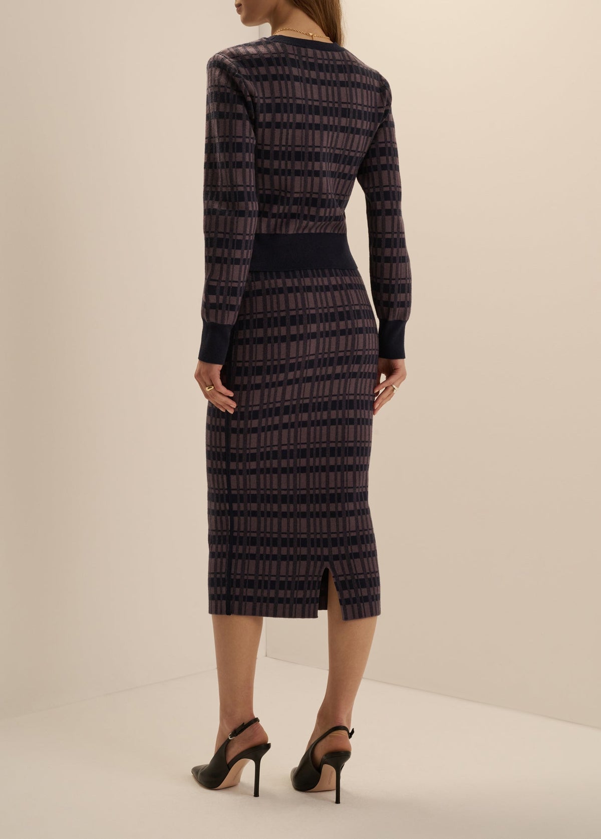 Draper Skirt in Navy Plaid