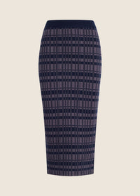 Draper Skirt in Navy Plaid