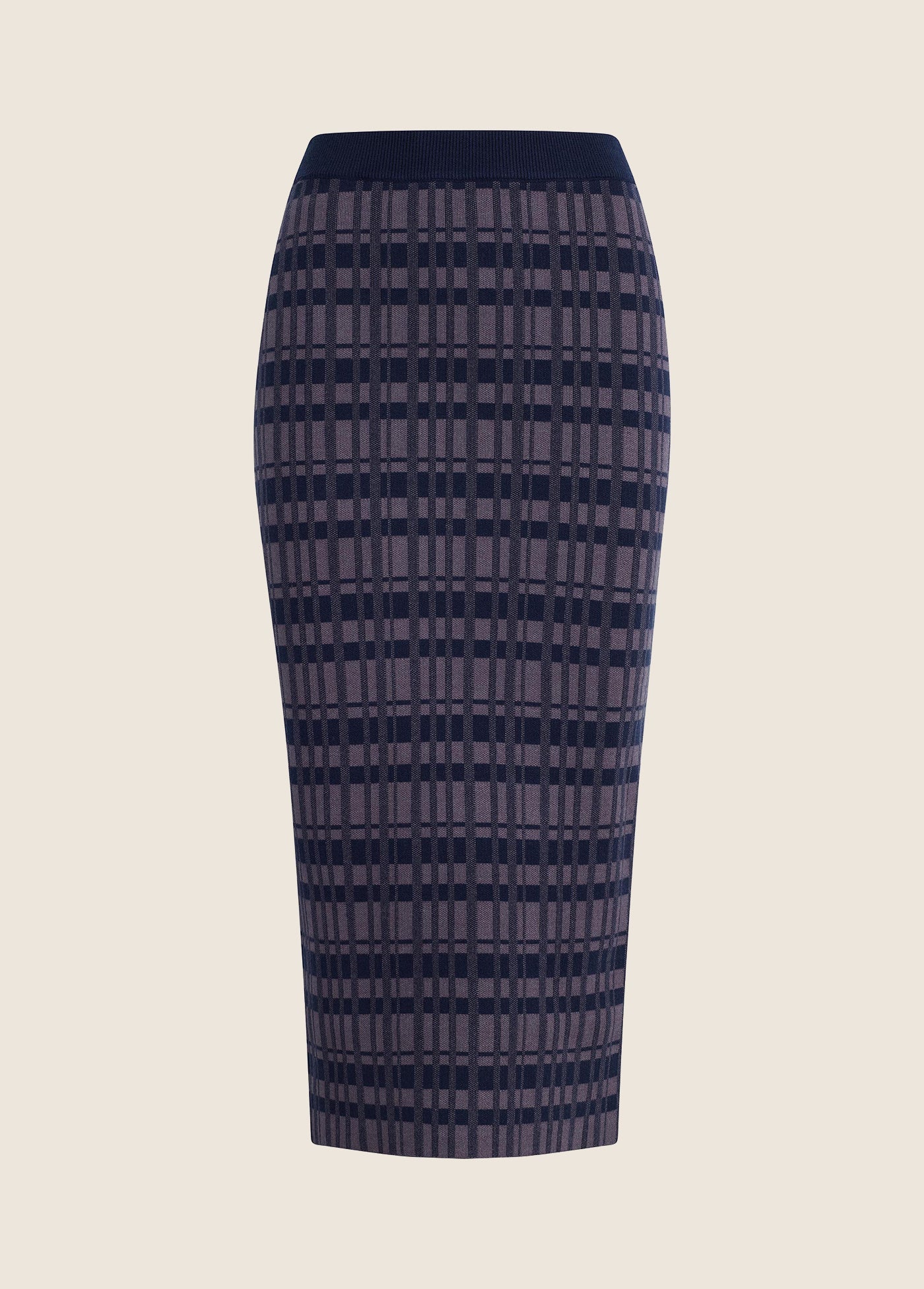 Draper Skirt in Navy Plaid