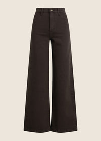 Mischa Super High Rise Wide Leg Ankle Jean in Espresso