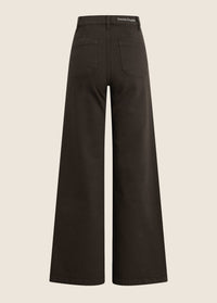 Mischa Super High Rise Wide Leg Ankle Jean in Espresso
