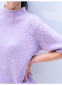 Cashmere Mockneck Sweater in Lavender Fog