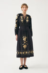 Ila Hand Embroidered Silk Detailed Skirt in Black