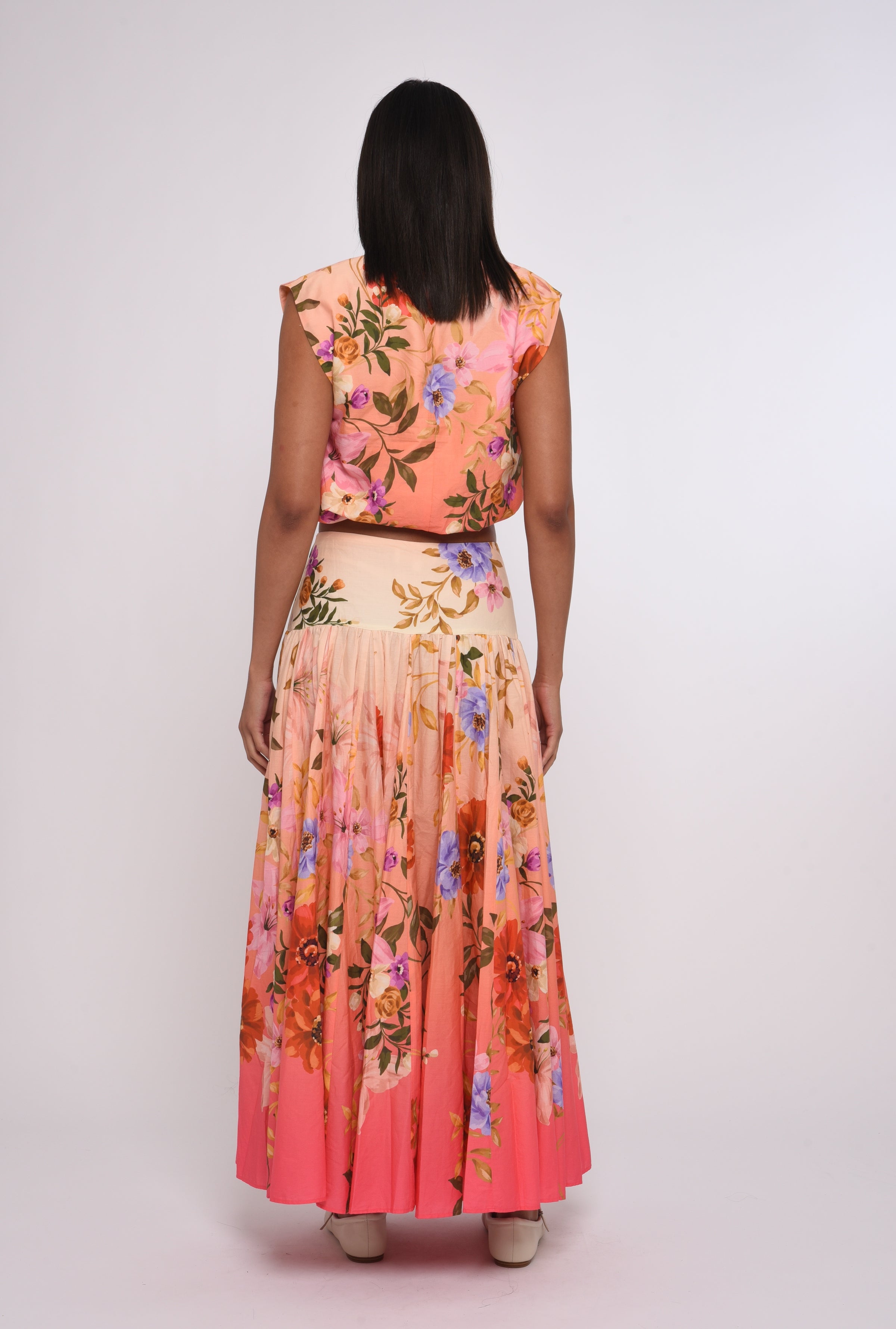 Tricia Long Skirt in Splendor in the Garden Print