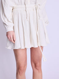 Jaima Braided Belt Skirt in Off White