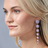 Dropping Circles Statement Earrings in Lepidolite