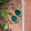 Olympic Statement Earrings in Nephrite Jade/Green Aventurine