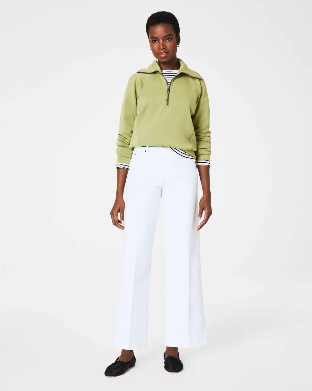 SPANXshape™ EveryWear Cropped Wide Leg Jeans in White – Poppy's of