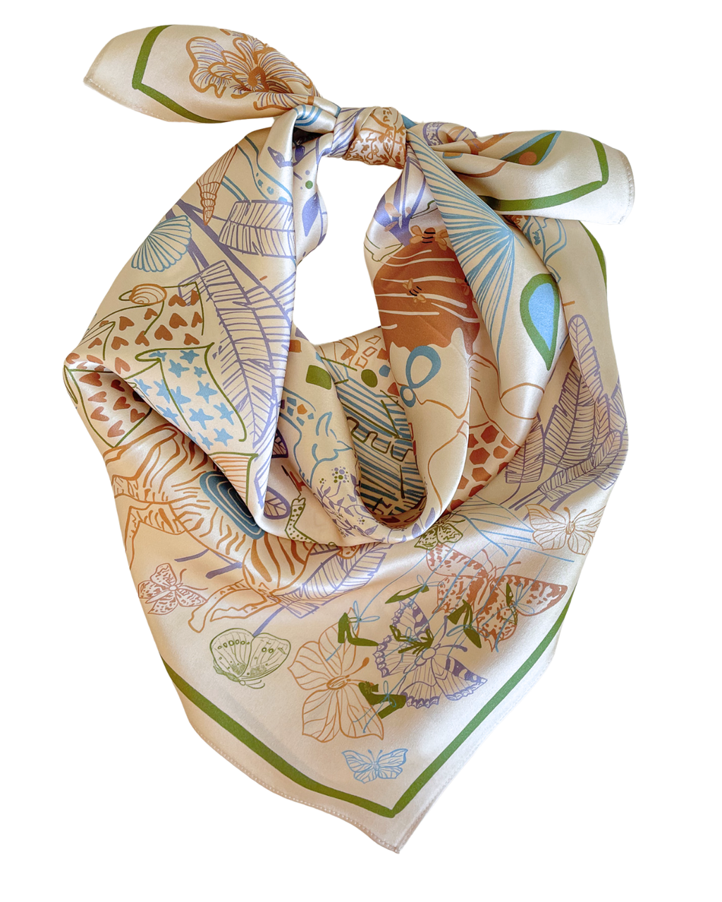 Provence Silk Scarf in Beige