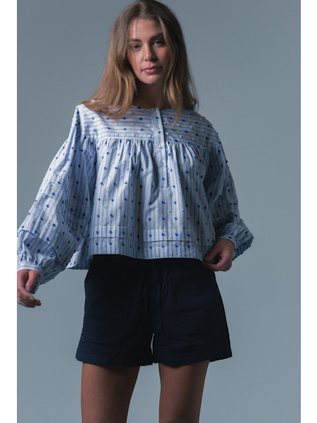 the-shirt-by-rochelle-beherns-callah-shirt-in-blue-dot-stripe-1