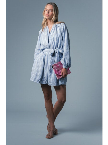 the-shirt-by-rochelle-beherns-taryn-dress-in-blue-tribal-stripe-1