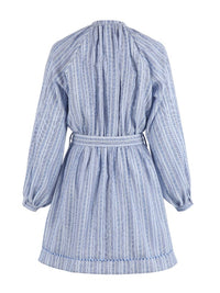 the-shirt-by-rochelle-beherns-taryn-dress-in-blue-tribal-stripe-1