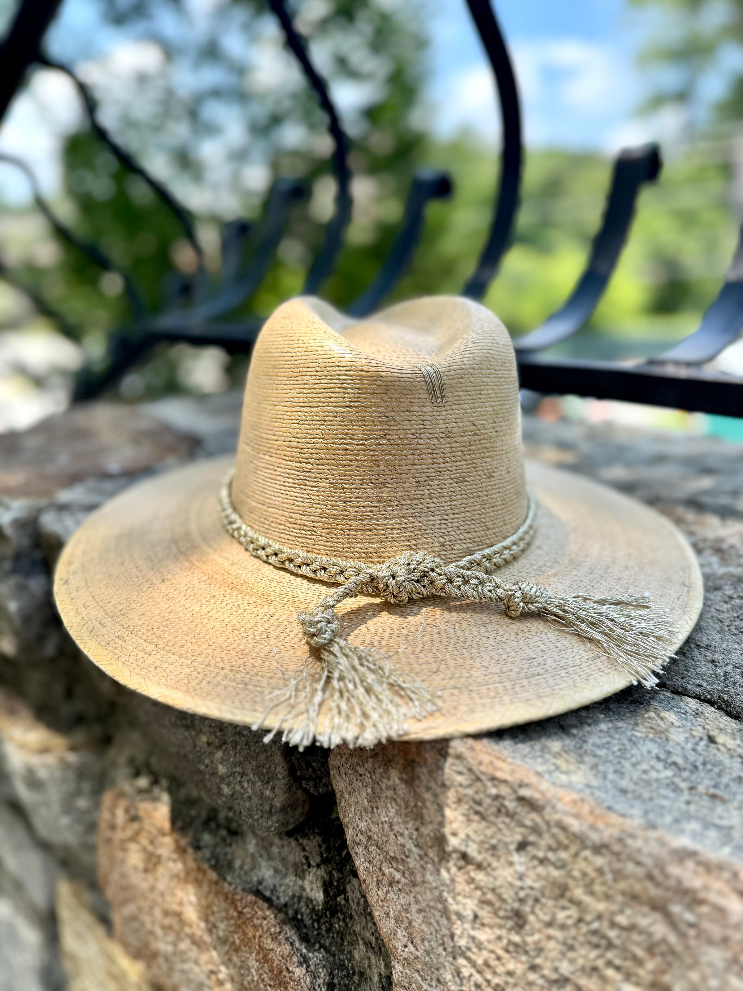 Cabo Braid Trimmed Hat in Gold