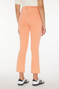 High Waist Slim Kick Jean With Patch Pockets in Grapefruit