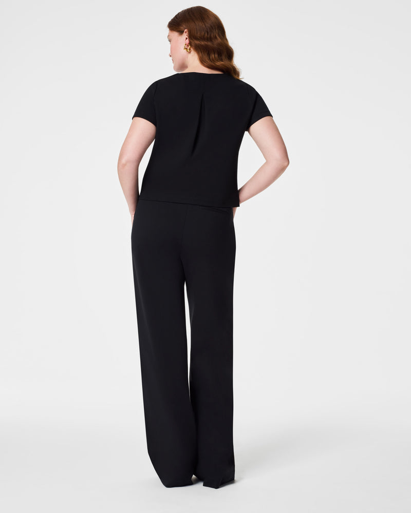 The Perfect Pleated Back Top in Black