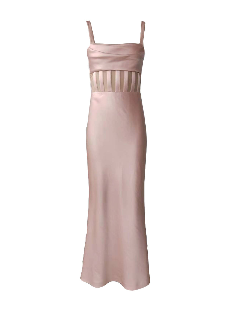 Valentina Maxi Dress in Pink Lace