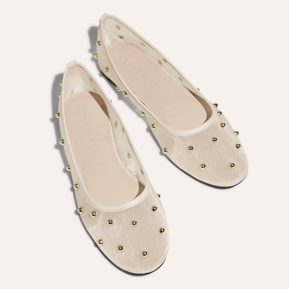 yosi-samra-sadie-stud-flat-in-cream-mesh-1