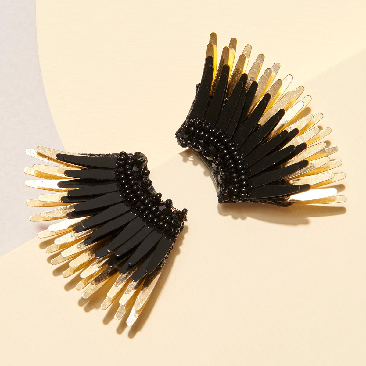 Mini Madeline Black/Gold Earrings
