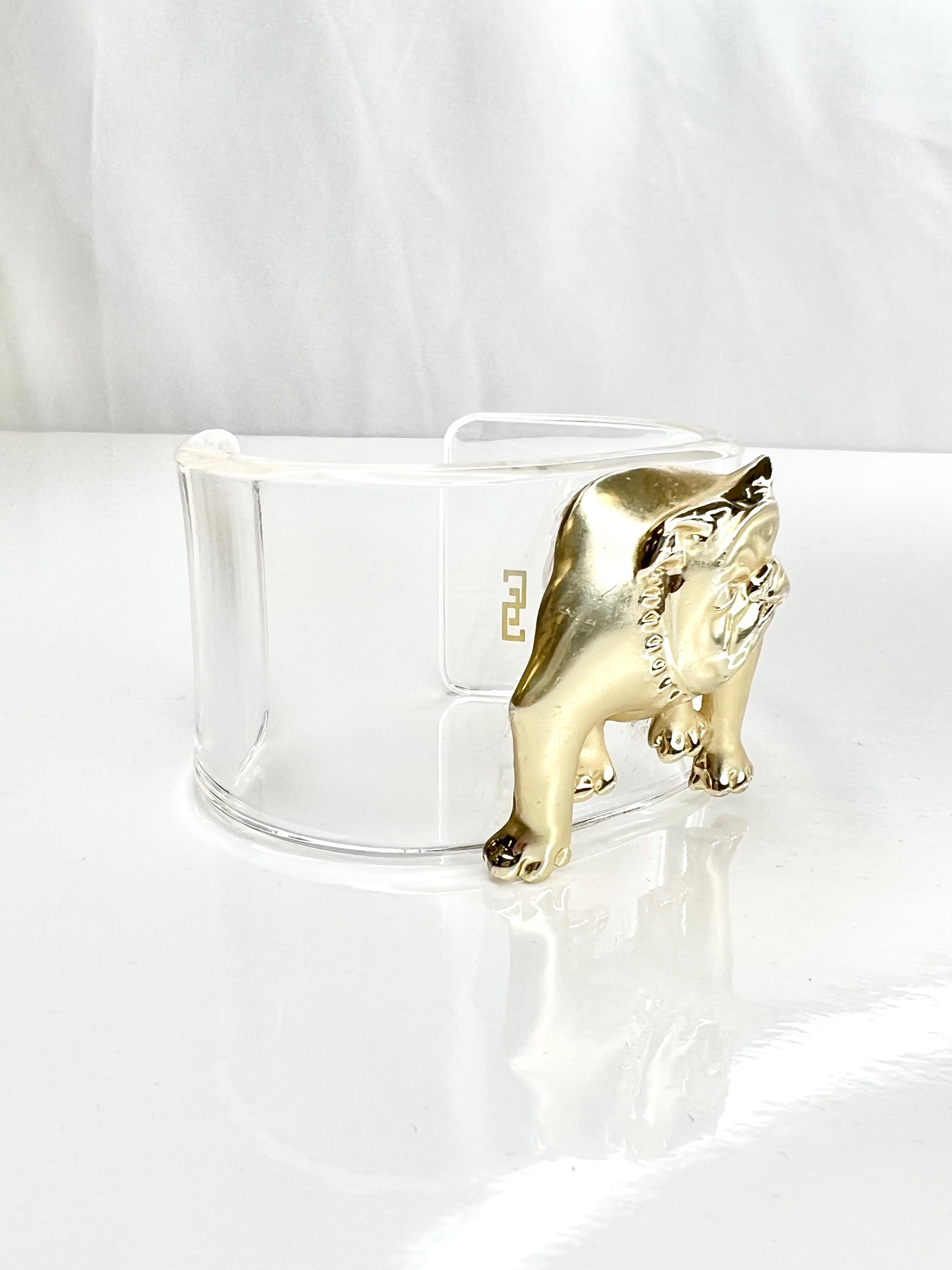 Matte Gold Bulldog Acrylic Cuff
