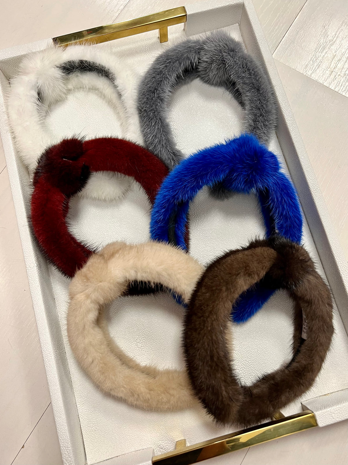 Cream Mink Knot Headband