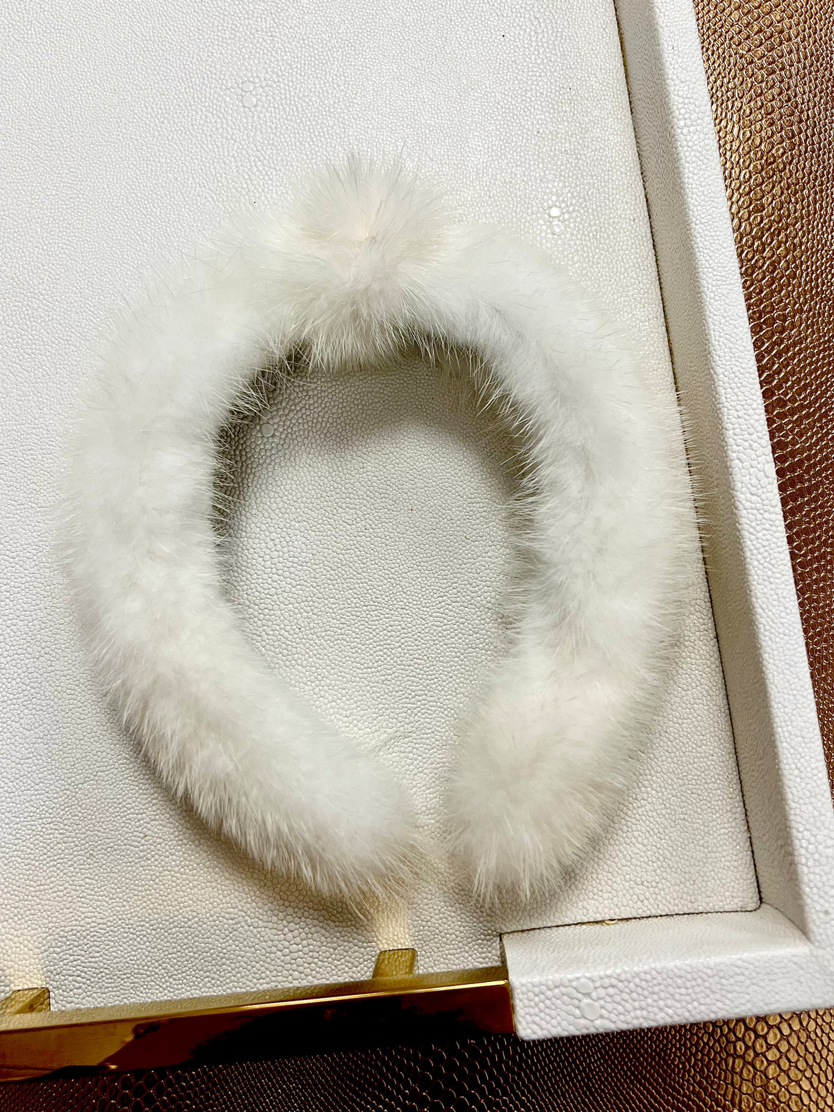 Cream Mink Knot Headband