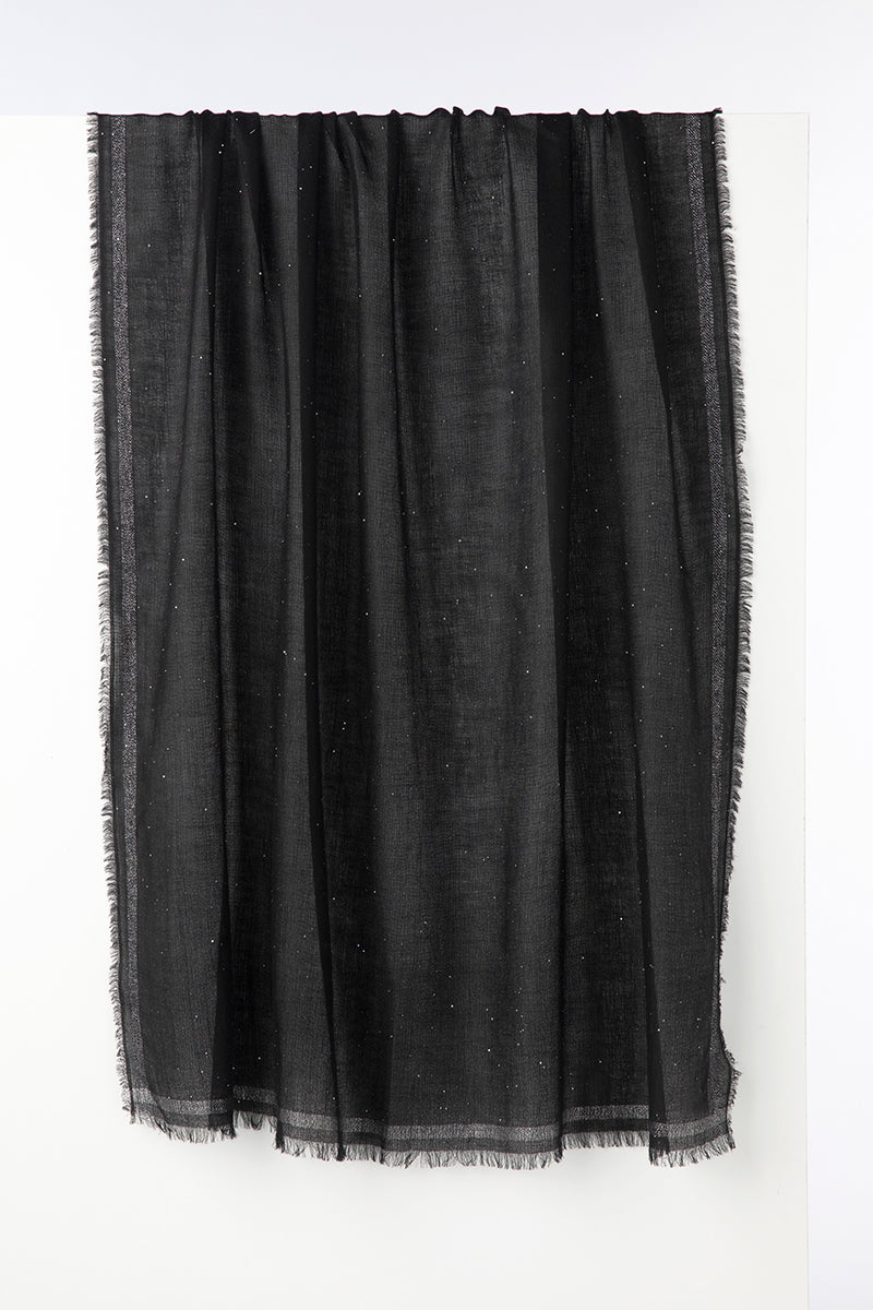 Sequin Shawl in Black