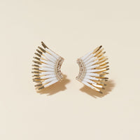 Mini Madeline Earrings in White/Gold